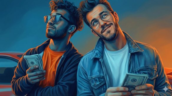 Profit sharing agreement ilustration -startup founders with money in their hands